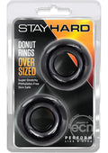 STAY HARD OVERSIZED DONUT RINGS 2 PACK - BLACK