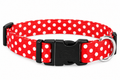 POLKA DOTS DOG COLLAR - RED